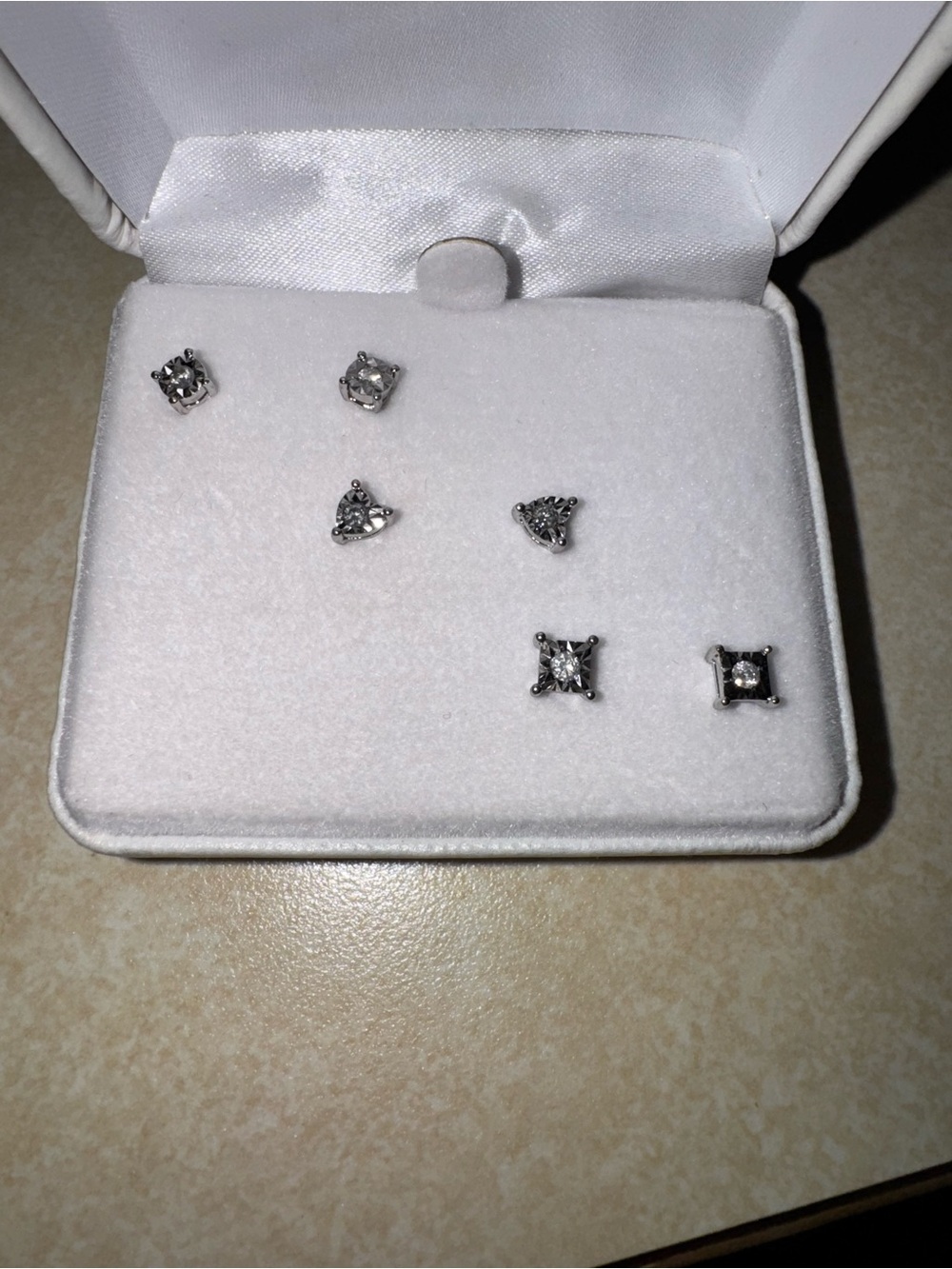 Sterling Silver Clear Cubic Zirconia Stud Earring Set - White